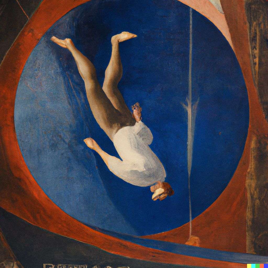 the discovery of gravity, painting from the 20th century